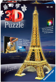 tour eiffel con led - puzzle 3d 243 pezzi