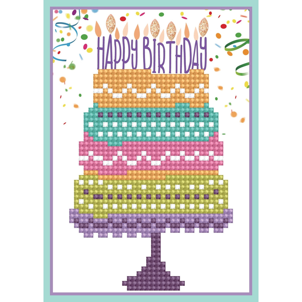 biglietto d'auguri - diamond dotz torta di compleanno