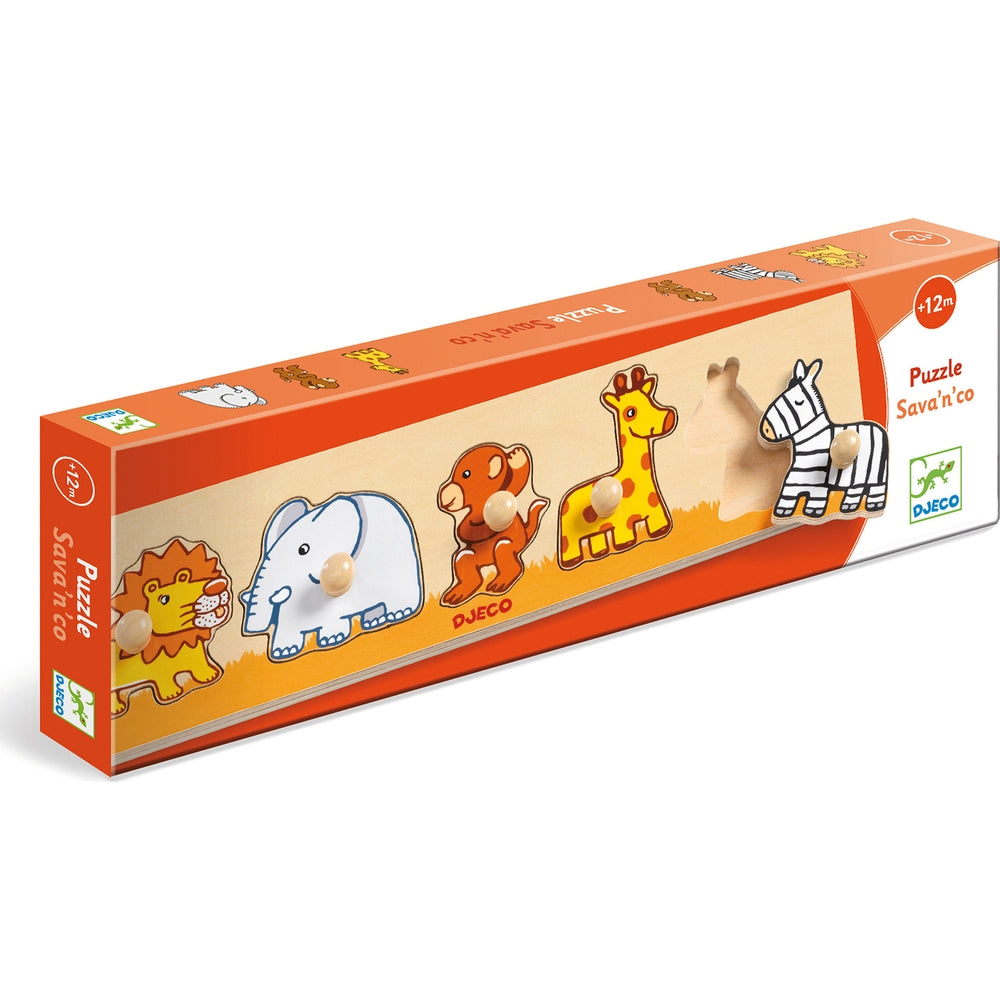 sava'n'co - puzzle a incastro con piolini in legno