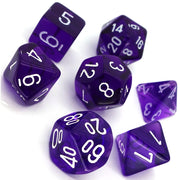 translucent viola/bianco - set di 7 dadi poliedrici