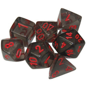 translucent grigio fumo/rosso - set di 7 dadi poliedrici