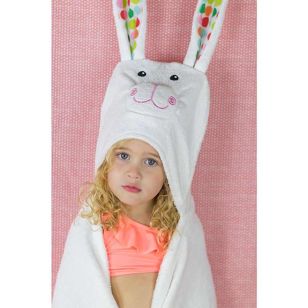 asciugamano bimbi con cappuccio, bella il coniglio - 100% cotone
