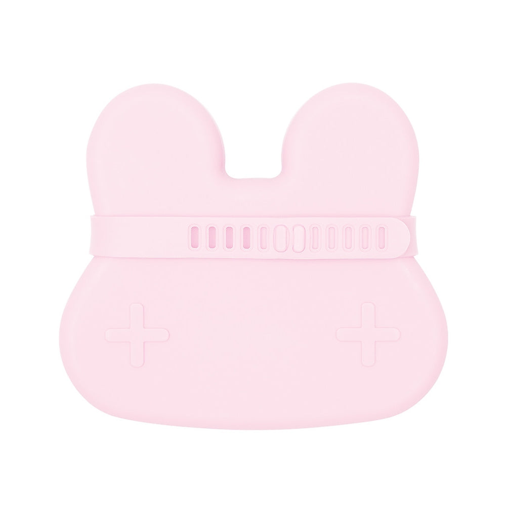contenitore coniglio rosa chiaro snackie 2 in 1 porta pranzo e piatto - senza bpa!