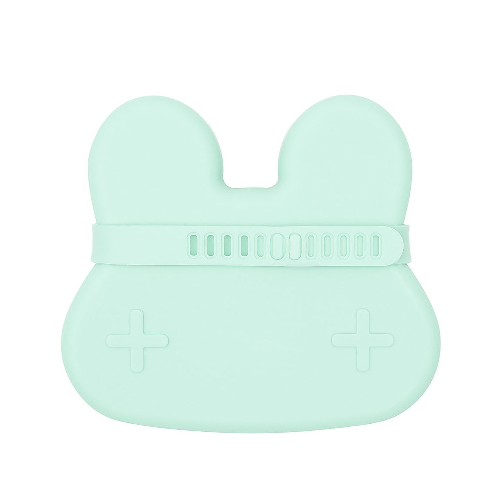 contenitore coniglio verde menta snackie 2 in 1 porta pranzo e piatto - senza bpa!