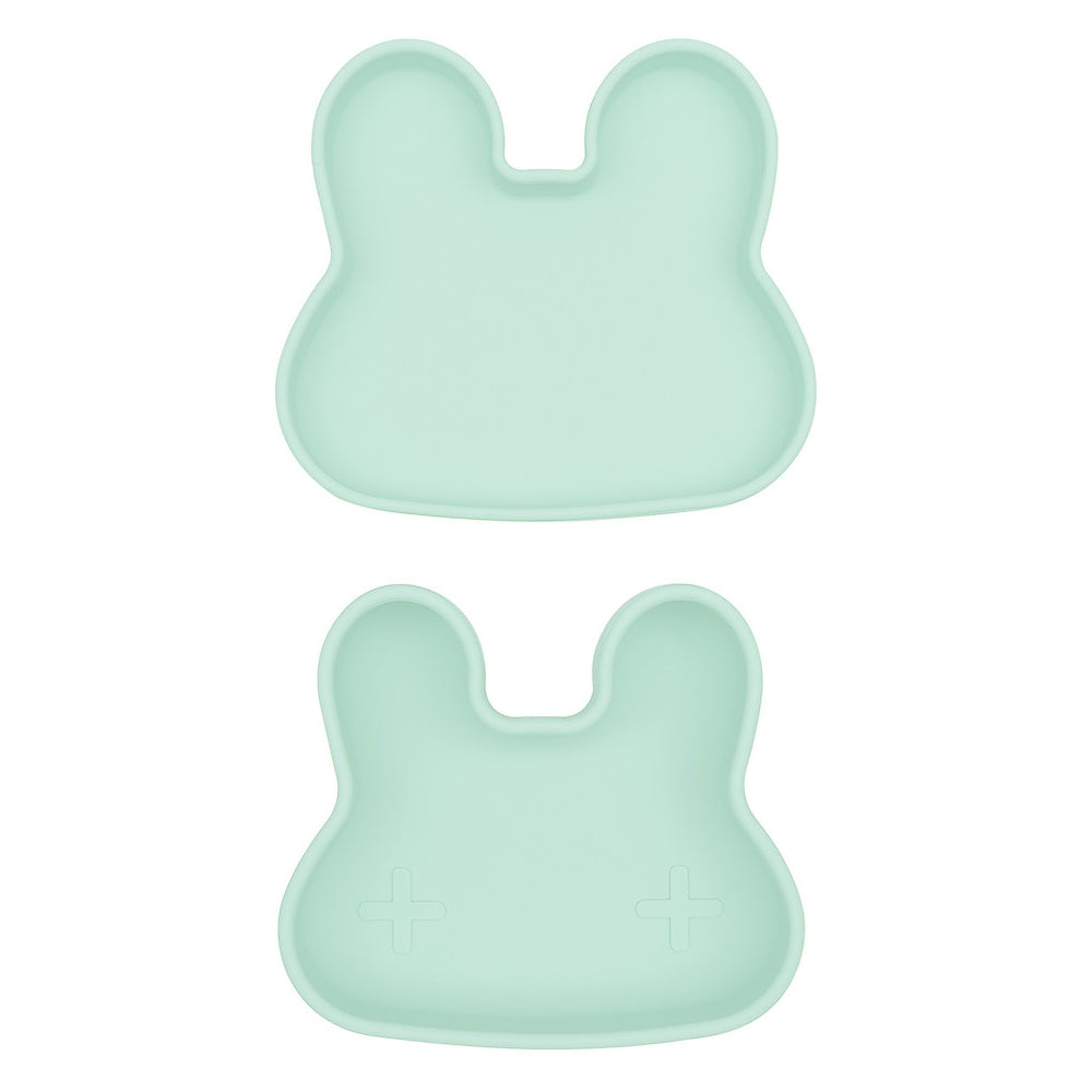 contenitore coniglio verde menta snackie 2 in 1 porta pranzo e piatto - senza bpa!