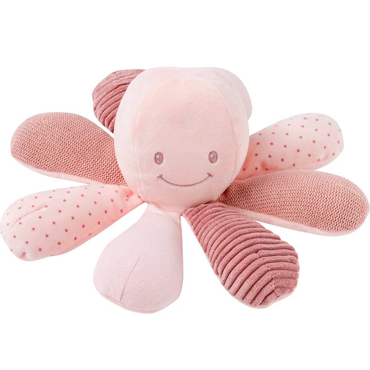 peluche attività polpo lapidou rosa - 25cm
