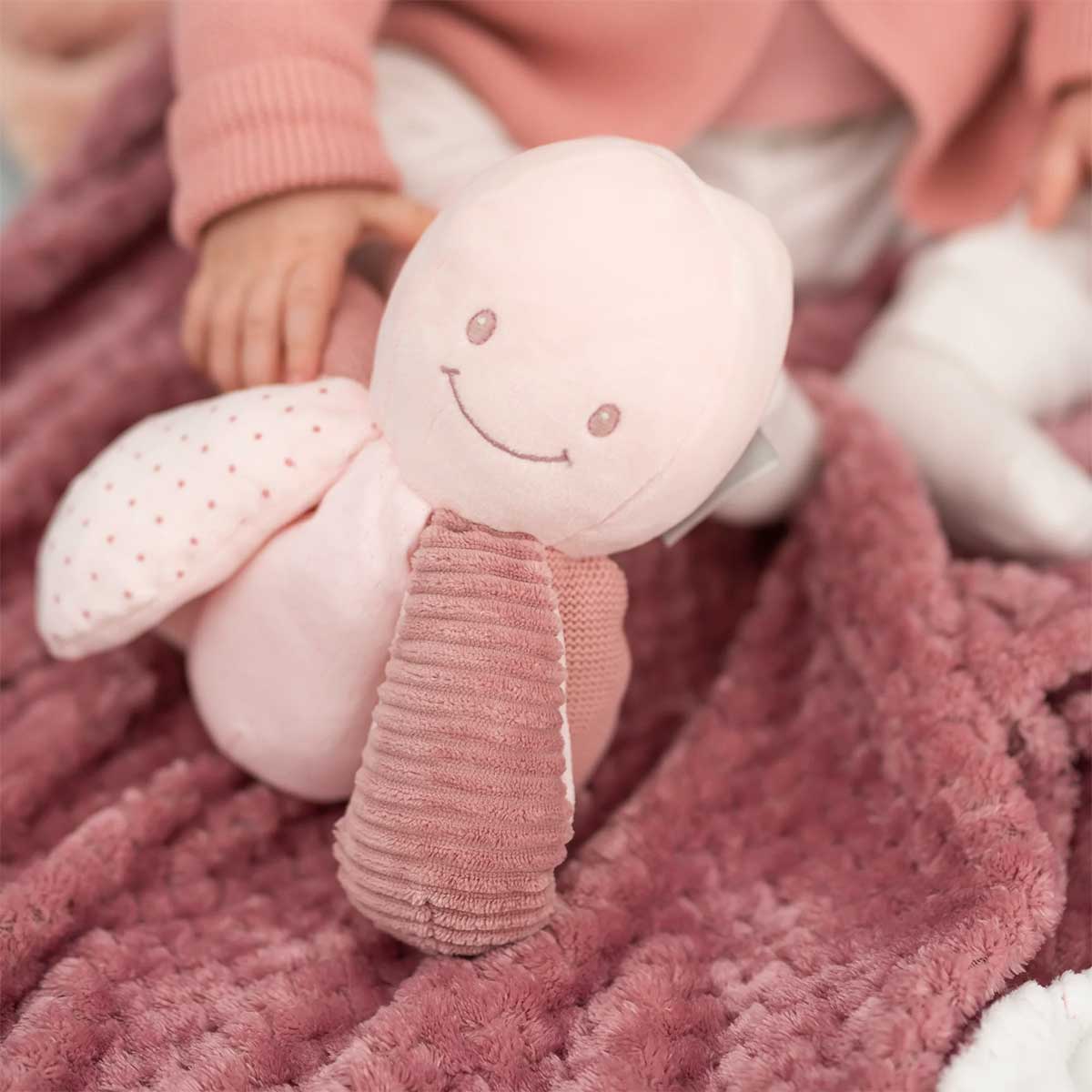 peluche attività polpo lapidou rosa - 25cm
