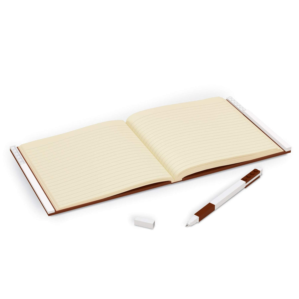 Cancelleria notebook quaderno con 1 penna colore marrone