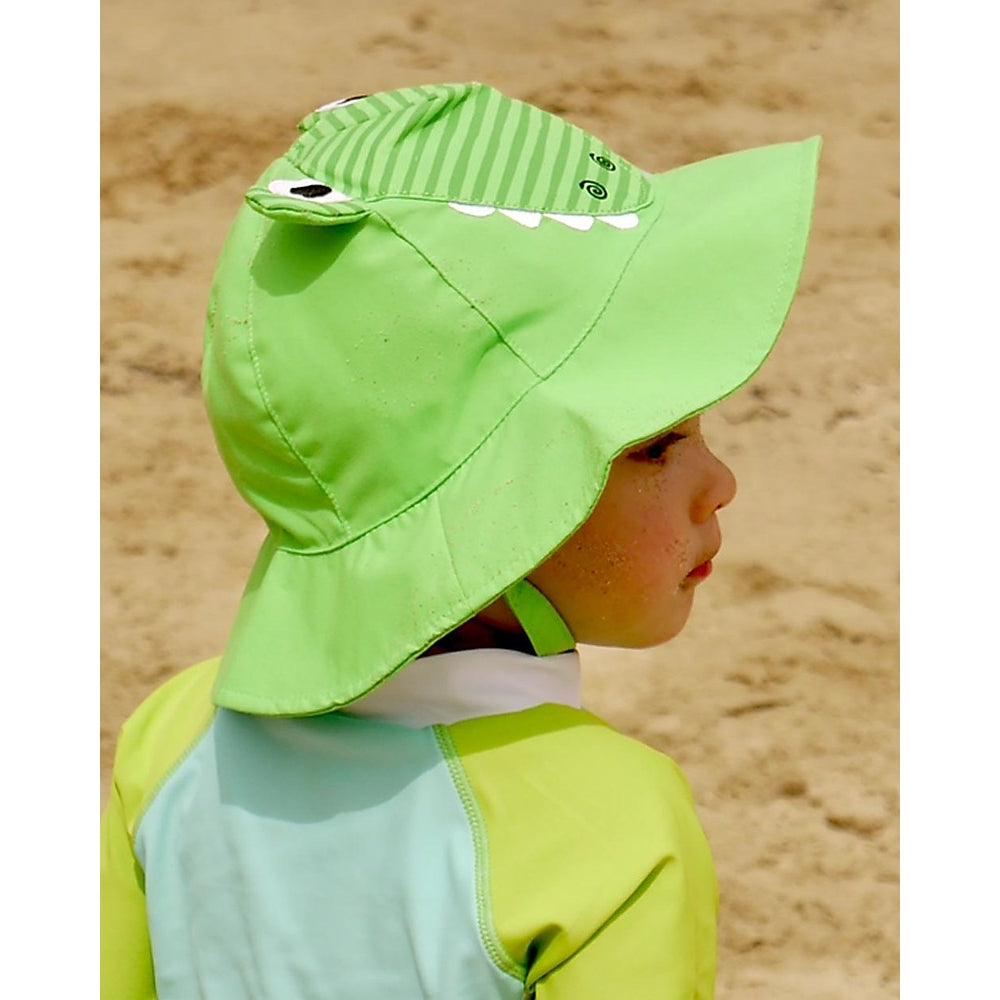 set baby costumino contenitivo + cappellino - alligatore - upf 50+ - 3-6 mesi