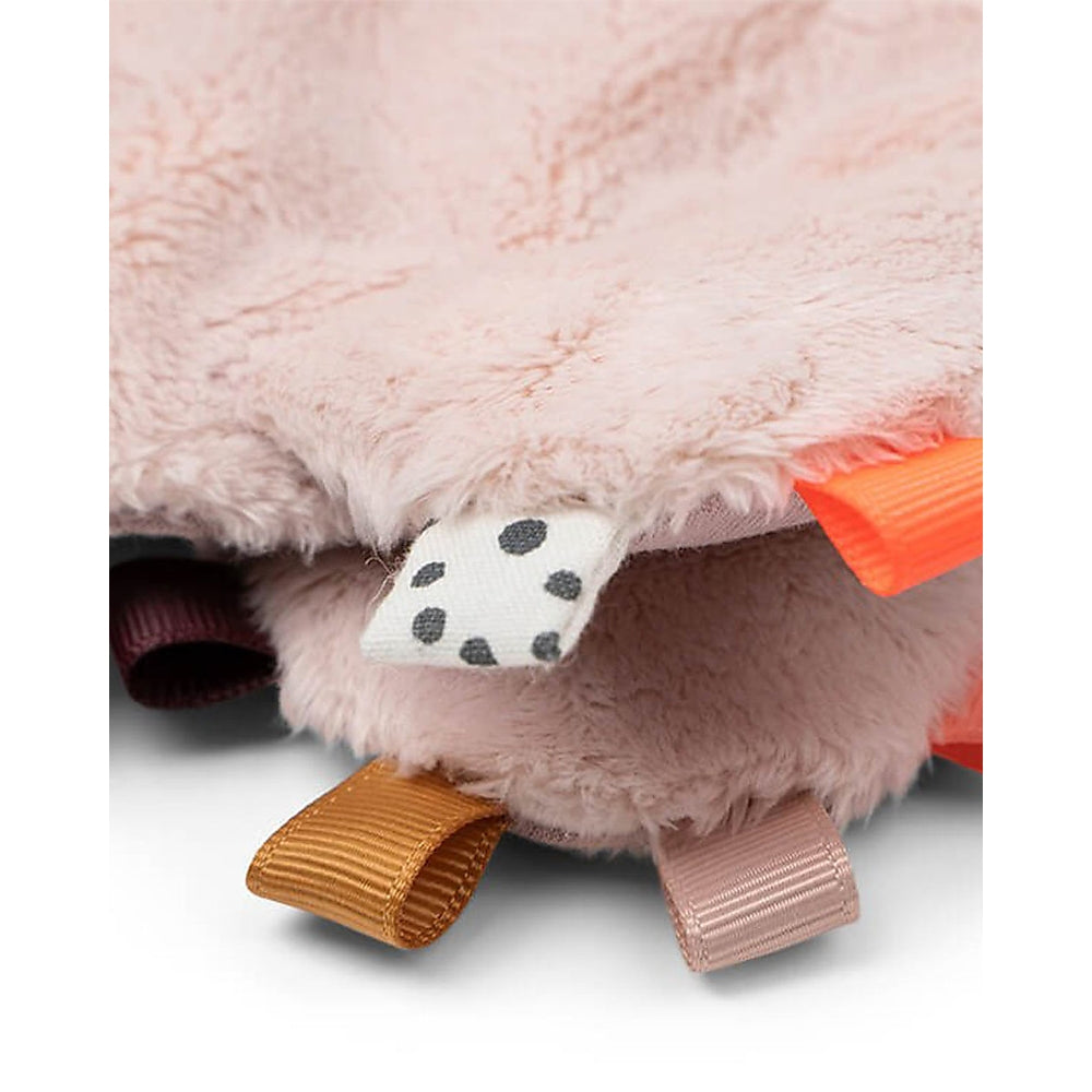 doudou con reggiuciuccio cozy friend wally - rosa cipria - 25x22 cm