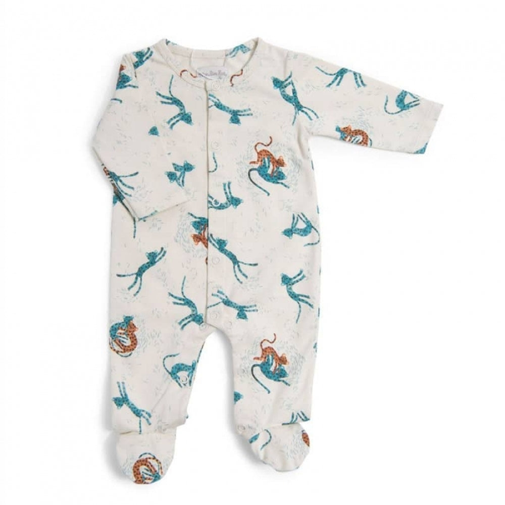 tutina intera in cotone blu ghepardo, sous mon baobab tg. 1 mese