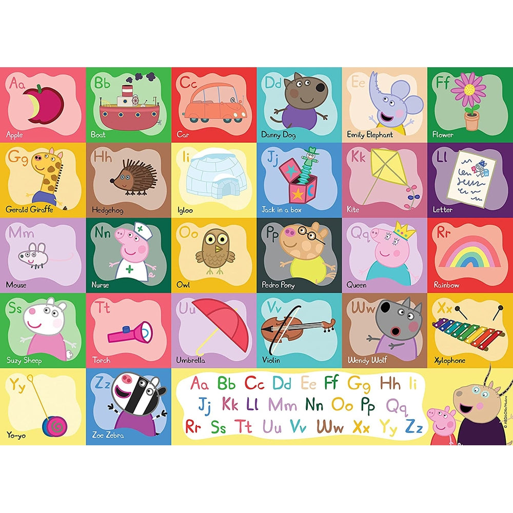 peppa pig alphabet - puzzle 24 pezzi pavimento