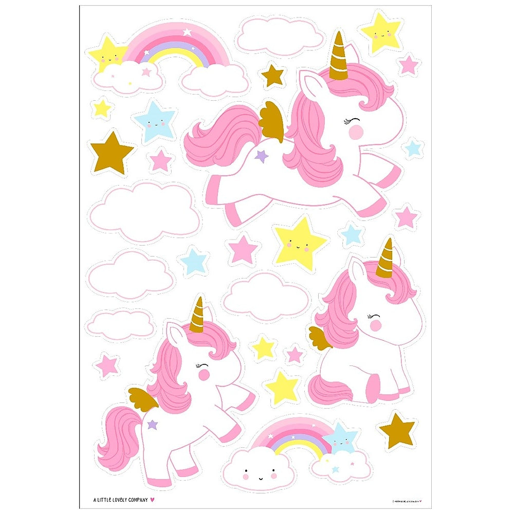 adesivi da parete - unicorni oro - 28 adesivi