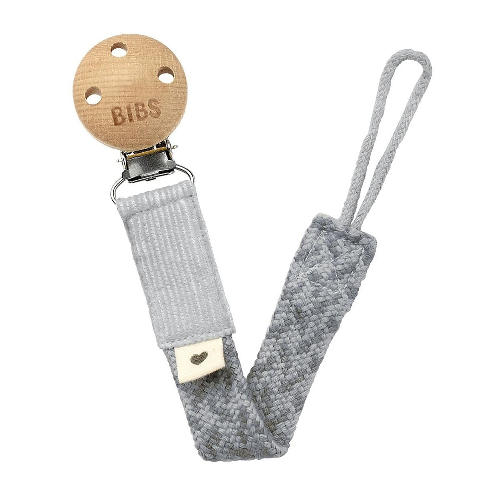 reggiciuccio universale paci braid - grigio nuvola e ferro - 100% cotone biologico