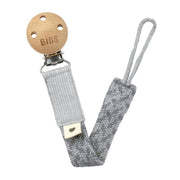 reggiciuccio universale paci braid - grigio nuvola e ferro - 100% cotone biologico