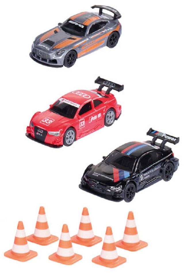 set di 3 auto da corsa
