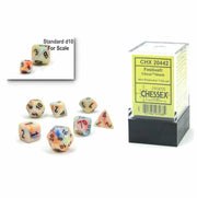 mini festive circus/nero - set di 7 dadi poliedrici