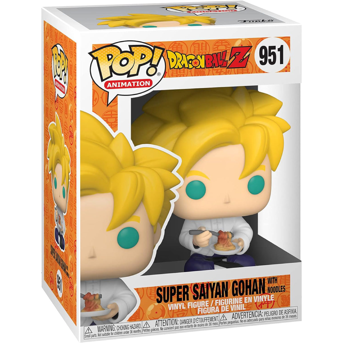 dragon ball z - gohan super saiyan with noodles 9cm - funko pop! 951
