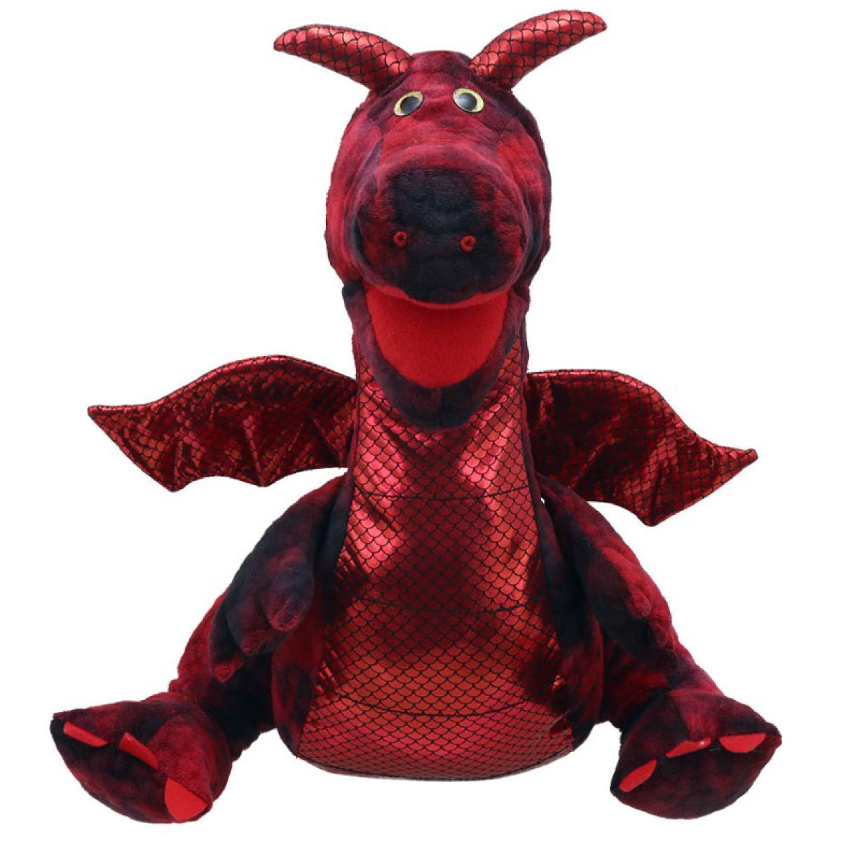 marionetta drago rosso peluche 45cm