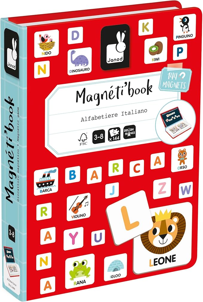 libro magnetico alfabeto italiano - 144 magneti