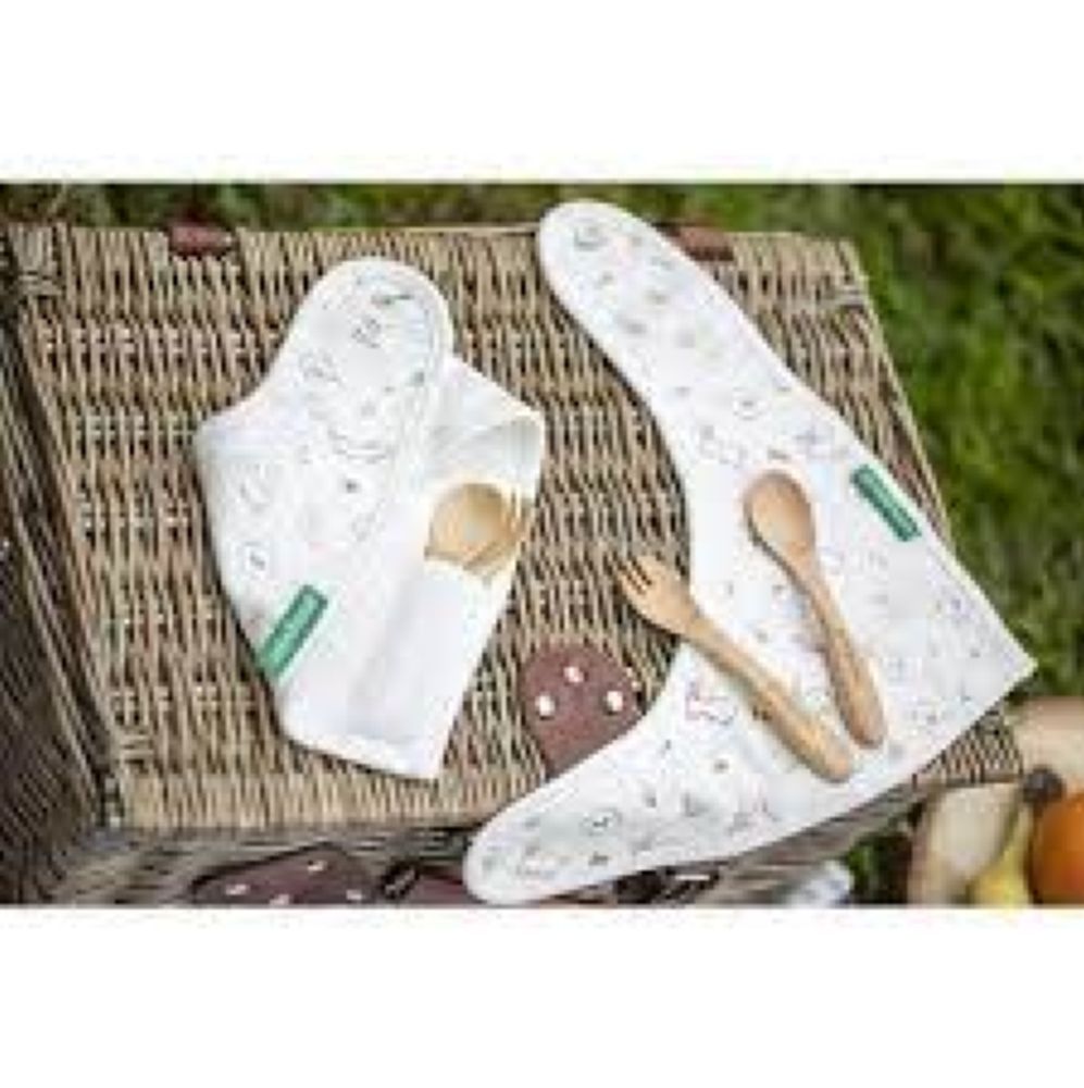 natur picneat bunny - bavaglino e posate