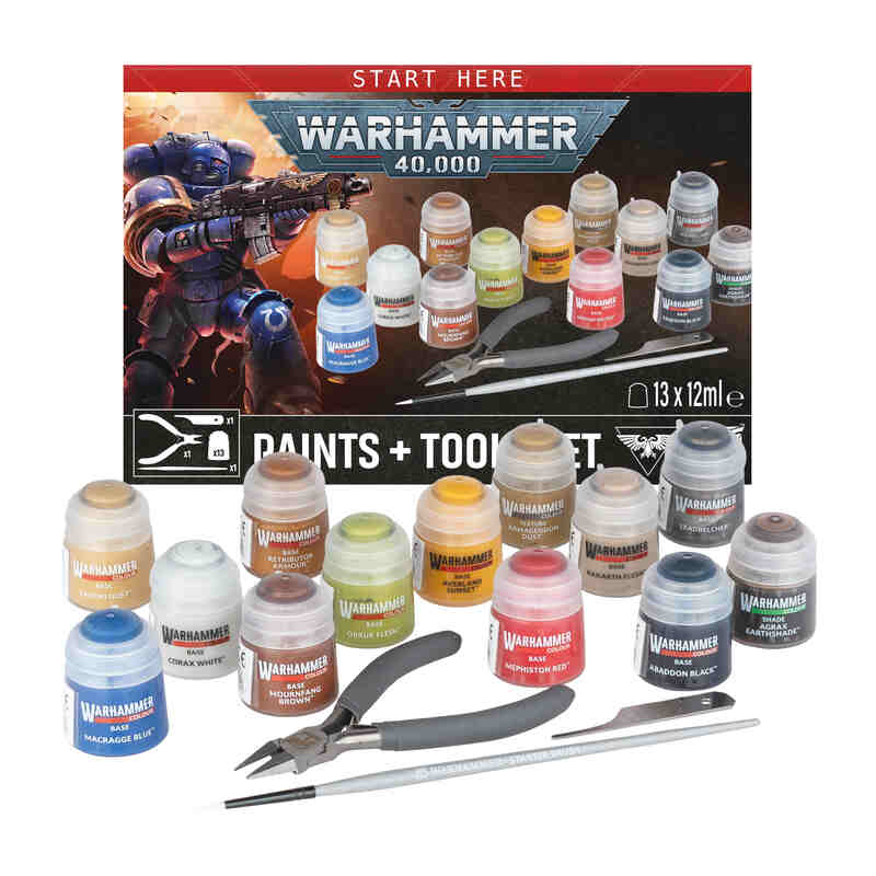 warhammer 40k - paints + tools set