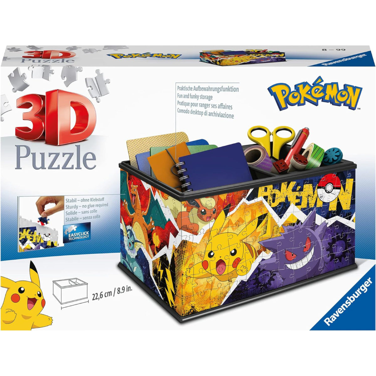 pokémon - contenitore portaoggetti - puzzle 3d