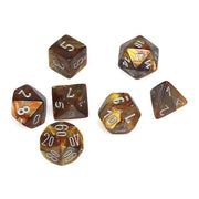 mini lustros gold/silver- set di 7 dadi poliedrici