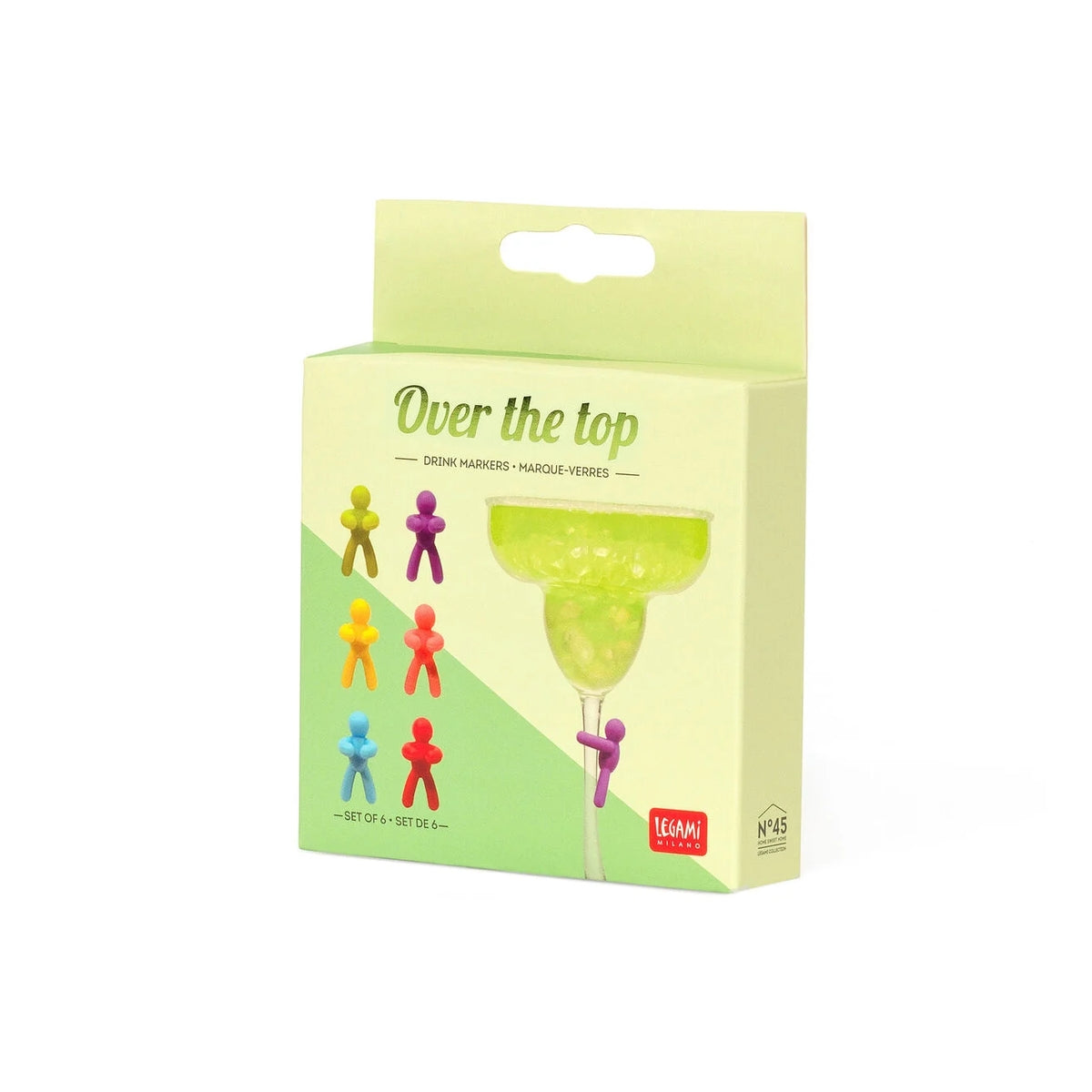 set di 6 segnabicchieri - over the top