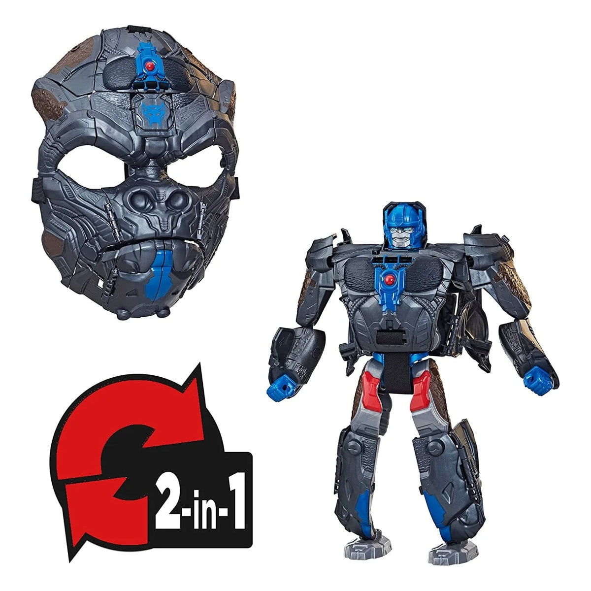transformers: rise of the beasts - maschera + personaggio 2 in 1 optimus primal