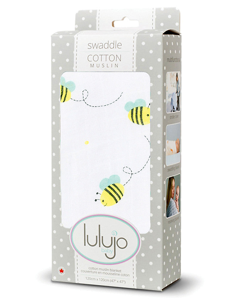 copertina swaddle 120 x 120 cm, api -100% mussola di cotone