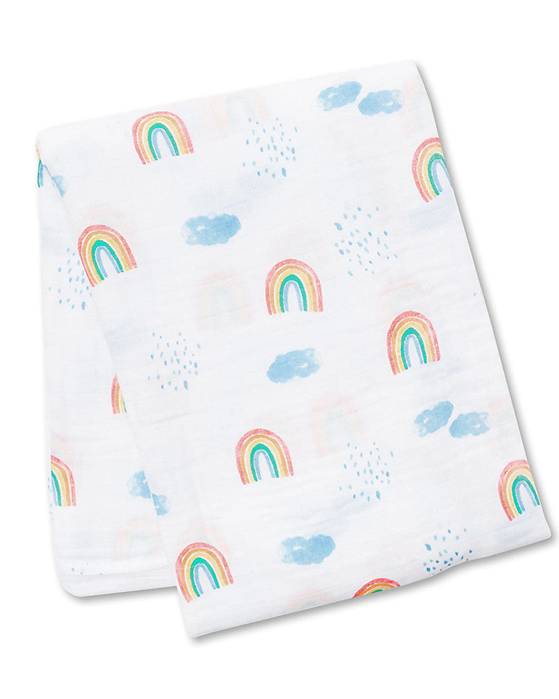 copertina swaddle 120 x 120 cm, rainbow sky - 100% mussola di cotone