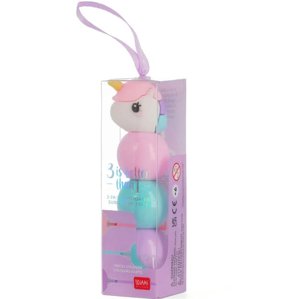 3 in 1 evidenziatori - 3 is better than 1 highlighter - unicorno