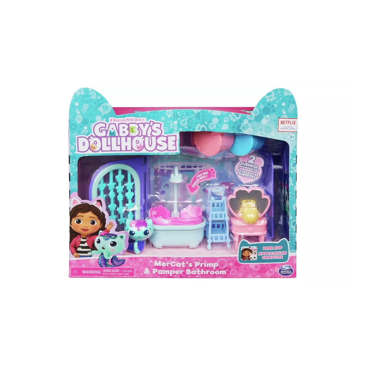 gabby's dollhouse - la sala da bagno con siregatta