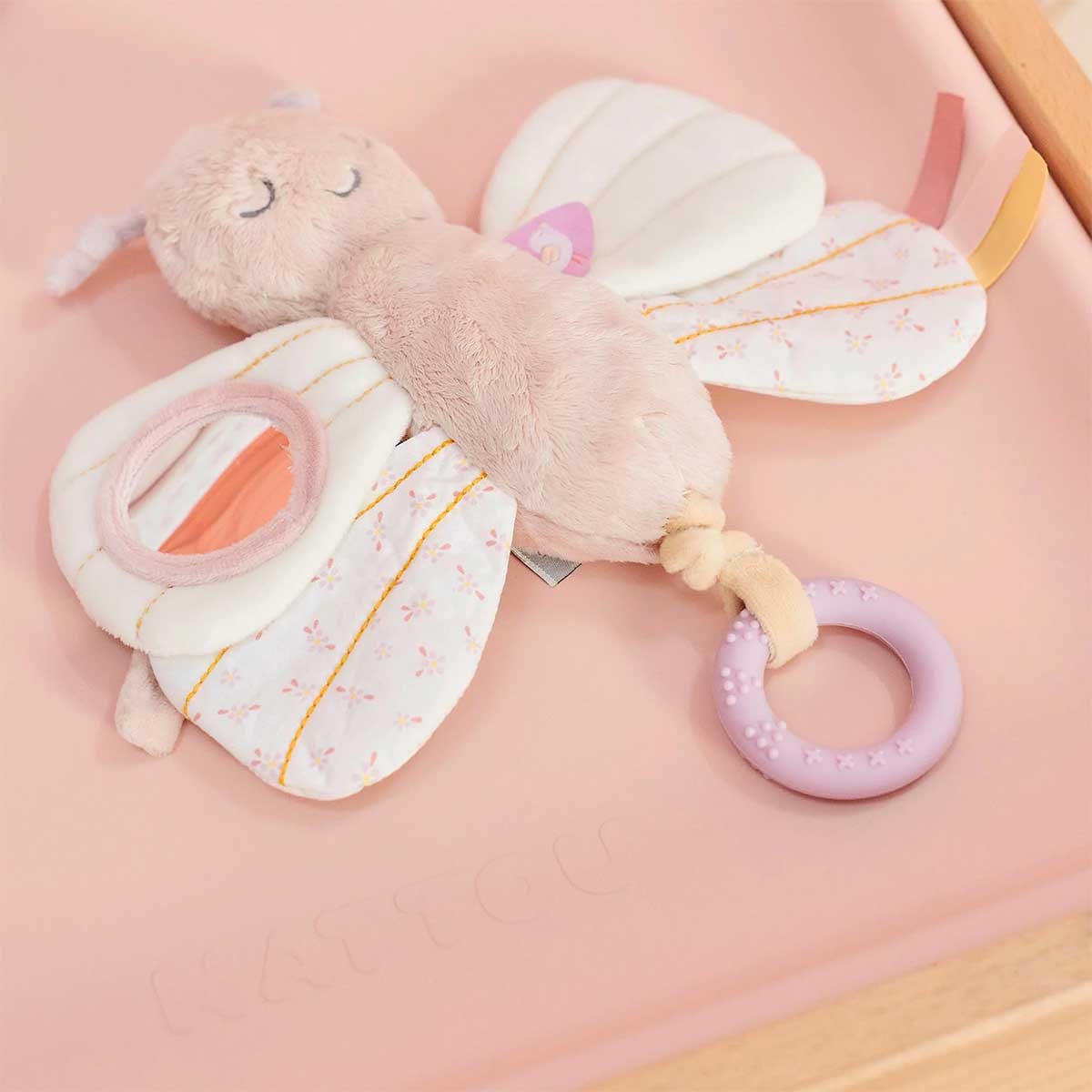 farfalla attività con anello in silicone - peluche 25cm