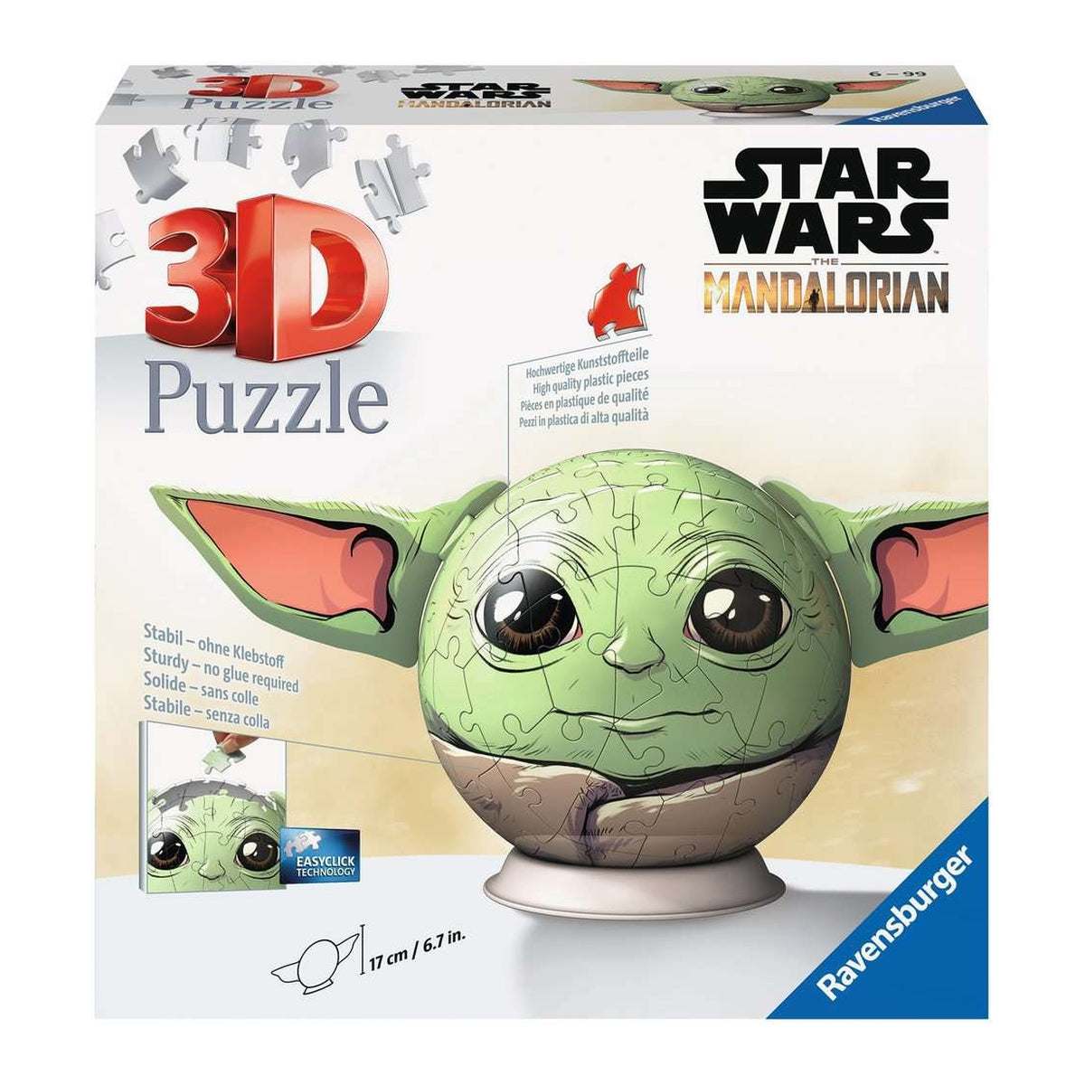 grogu baby yoda con orecchie - puzzle 3d