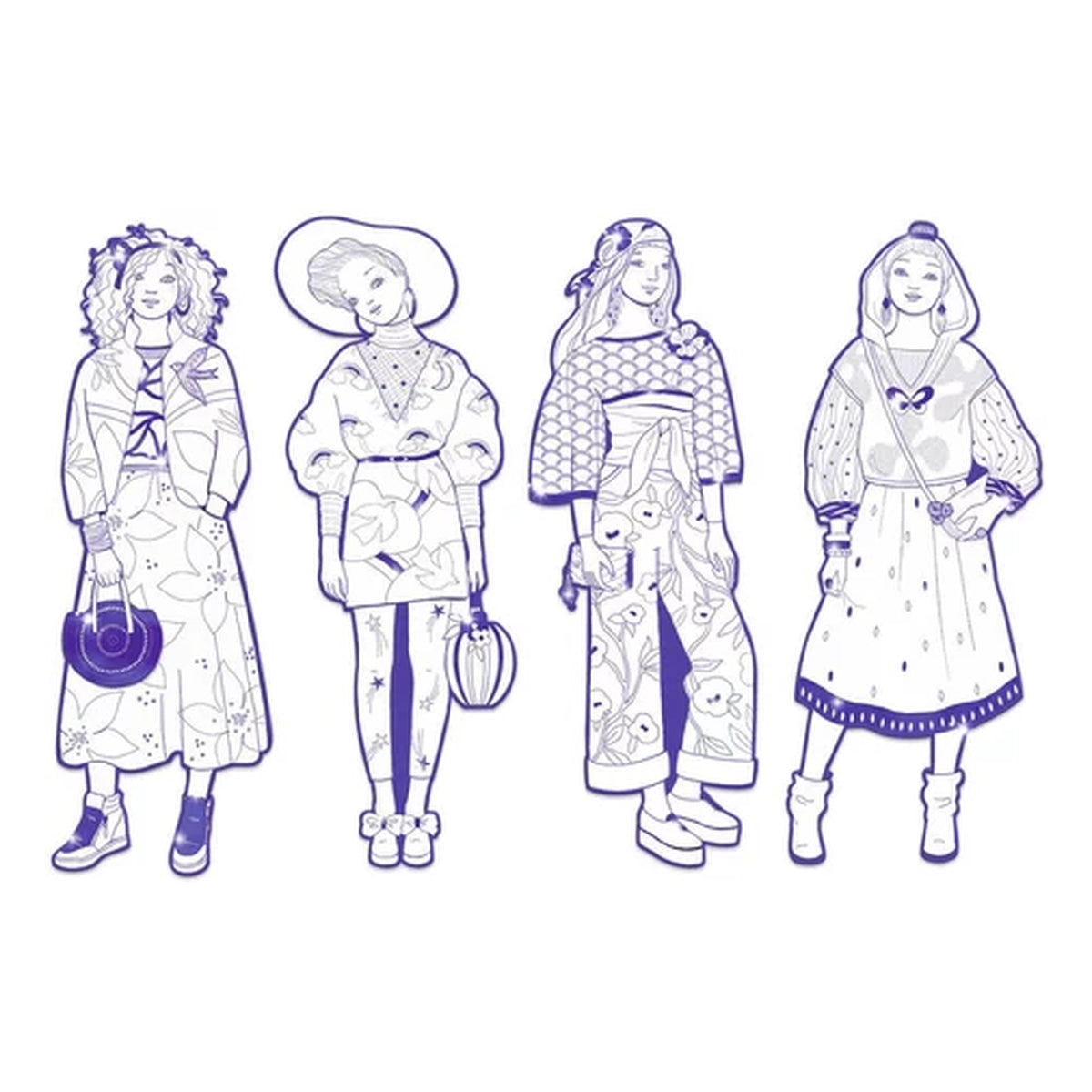 les demoiselles - zaho e le sue amiche - disegni da colorare