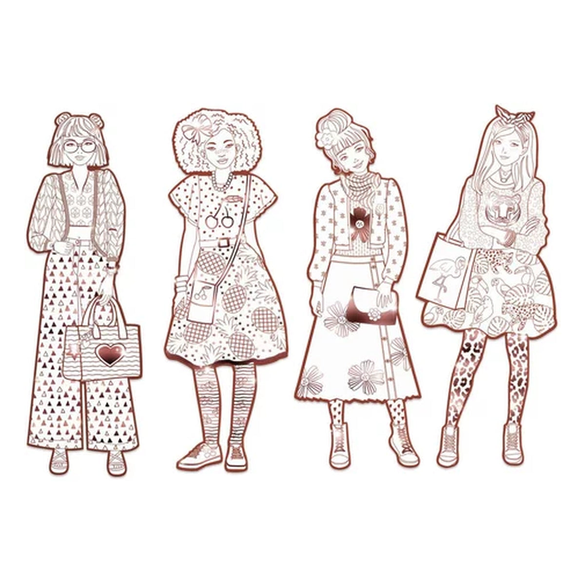 les demoiselles - nina e le sue amiche - disegni da colorare