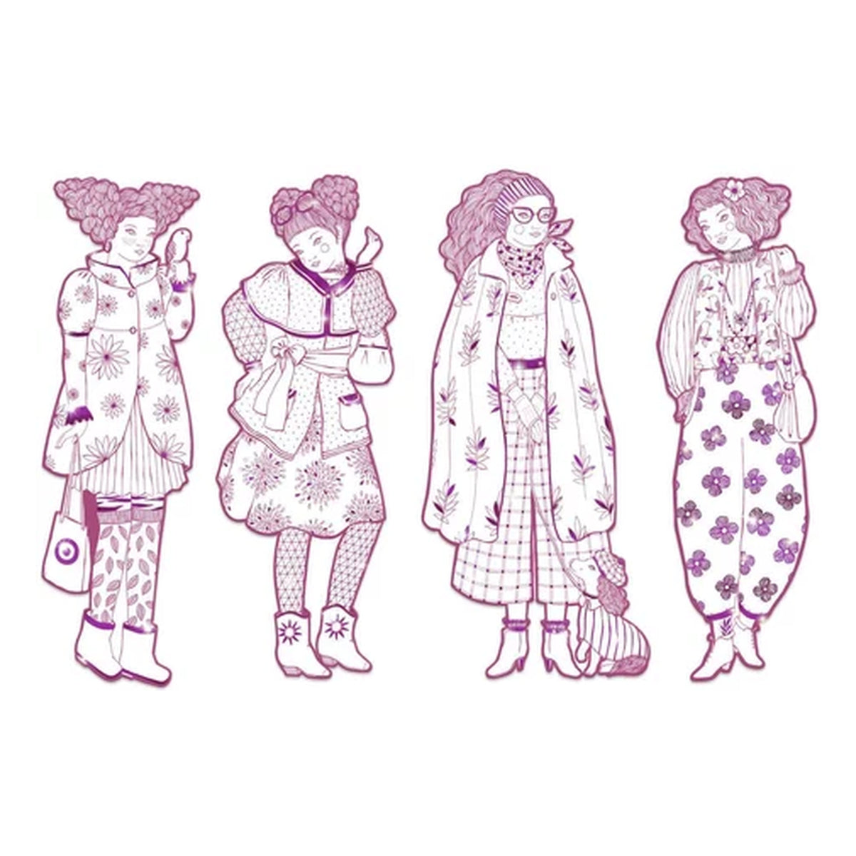 les demoiselles - rosemary e le sue amiche - disegni da colorare