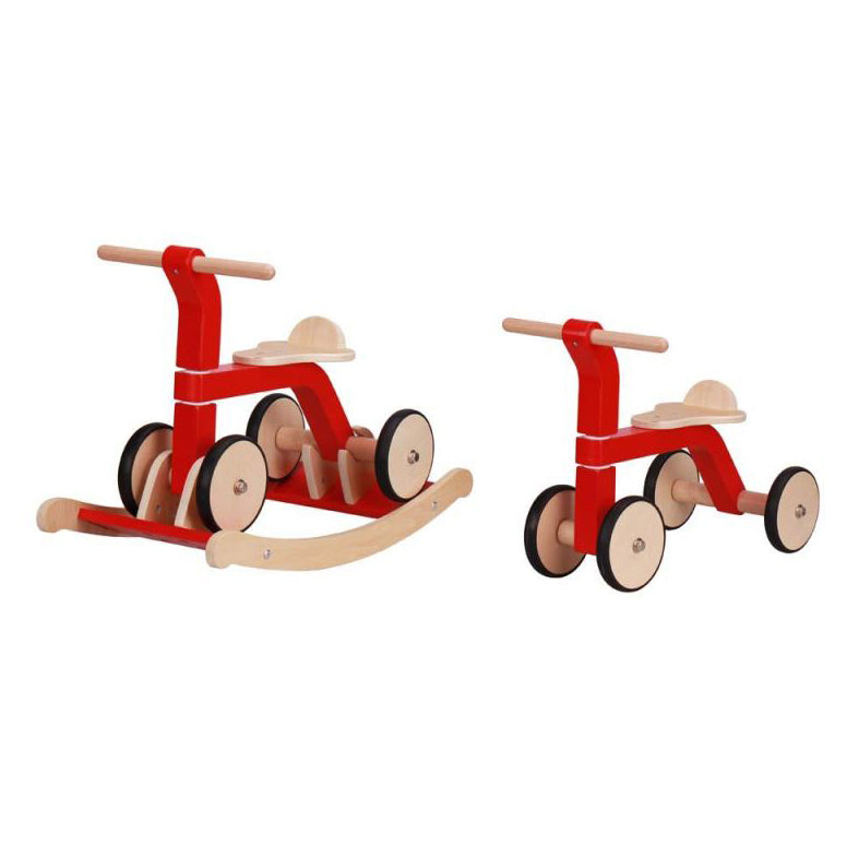 rocker-n-roller 2 in 1 - quadriciclo in legno con dondolo
