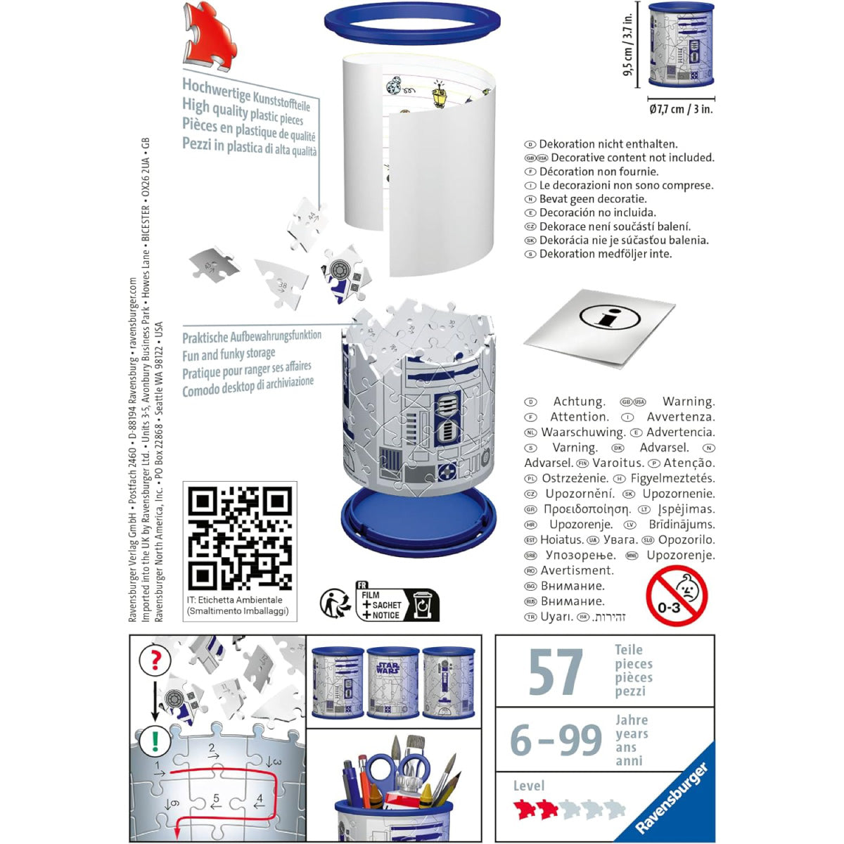 star wars portapenne r2d2 - puzzle 3d