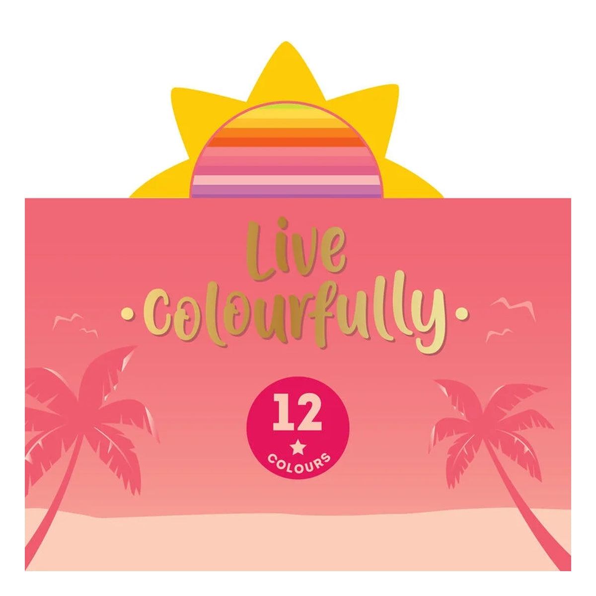 live colourfully - set di 12 pastelli sunset palette