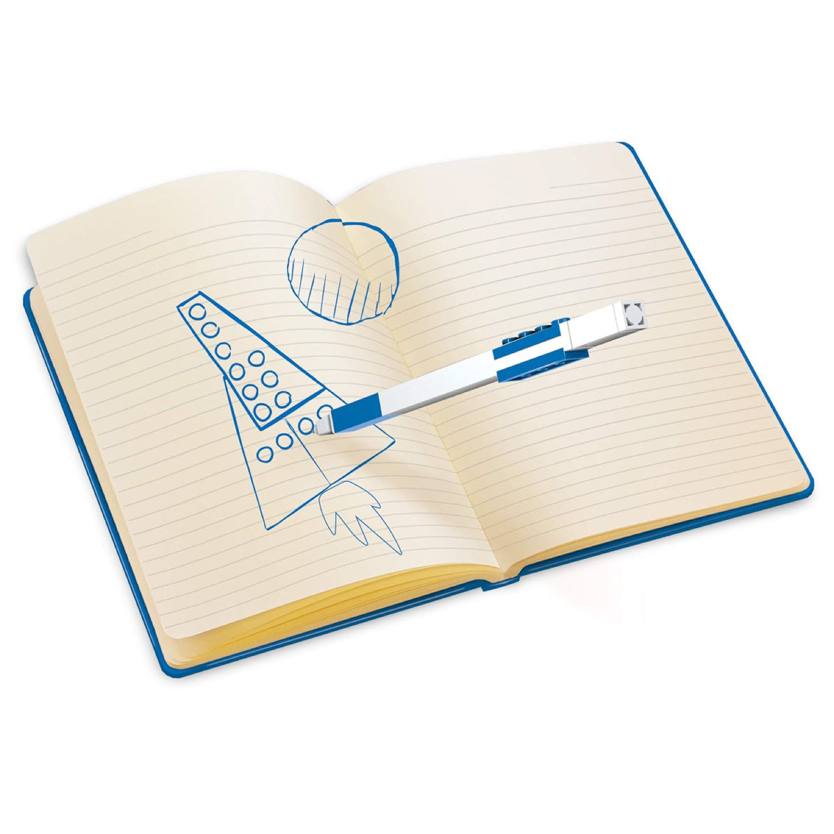 notebook imagine mattoncino blu 4x6 più penna gel blu