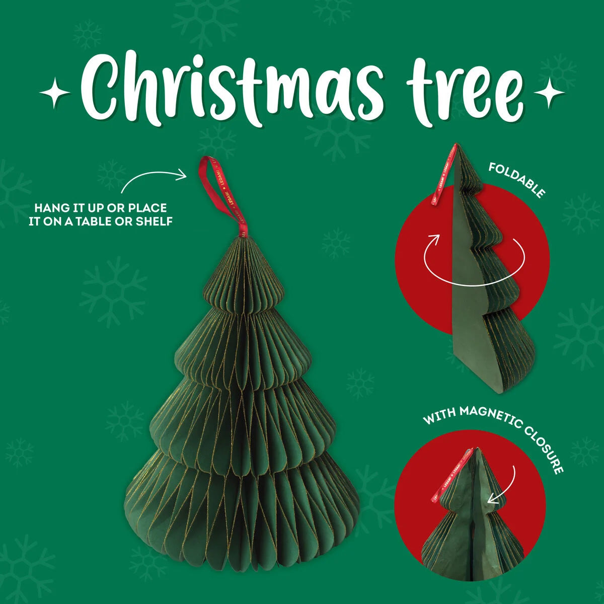 christmas tree - large - decorazione di natale a nido d'ape