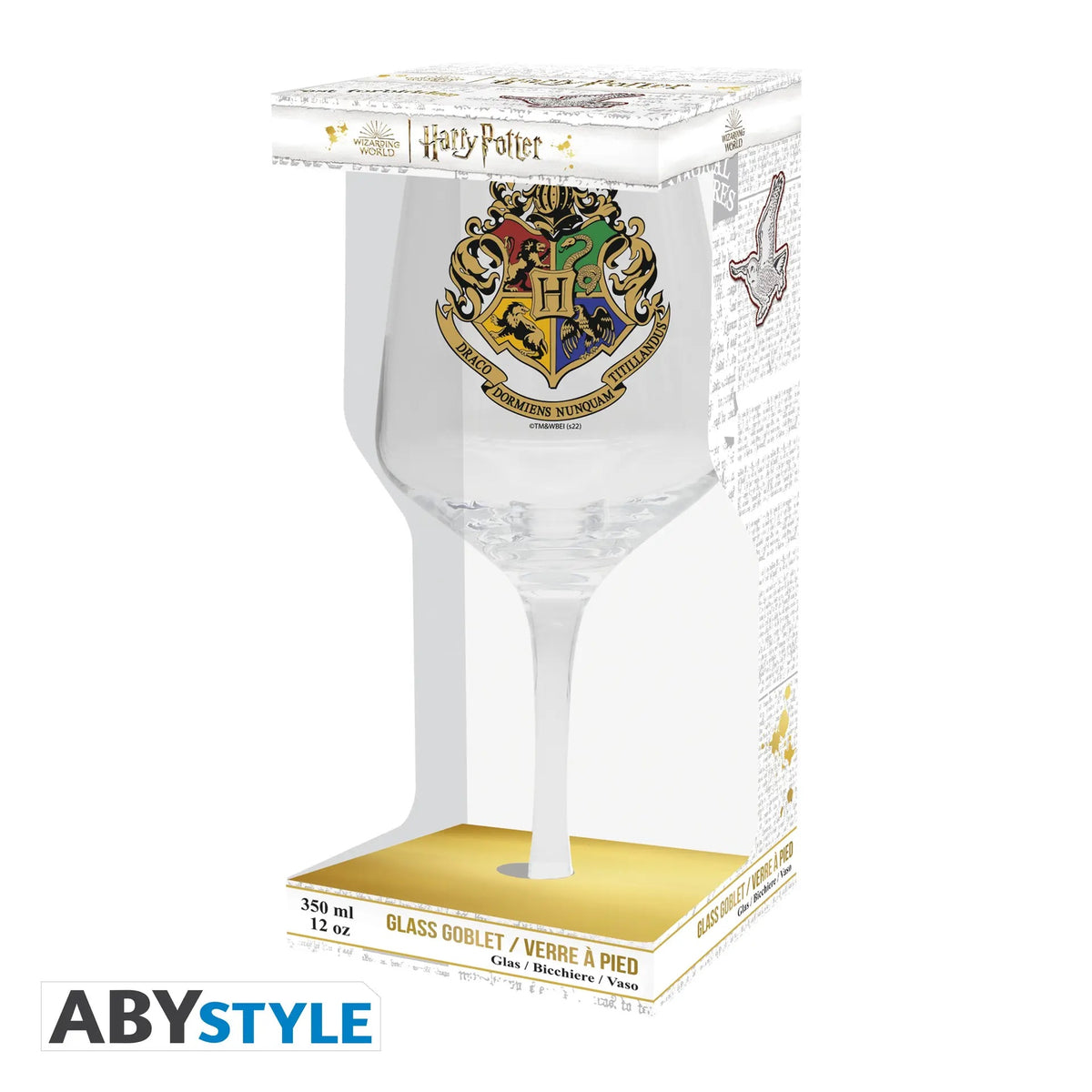 harry potter - calice di vetro - emblema di hogwarts