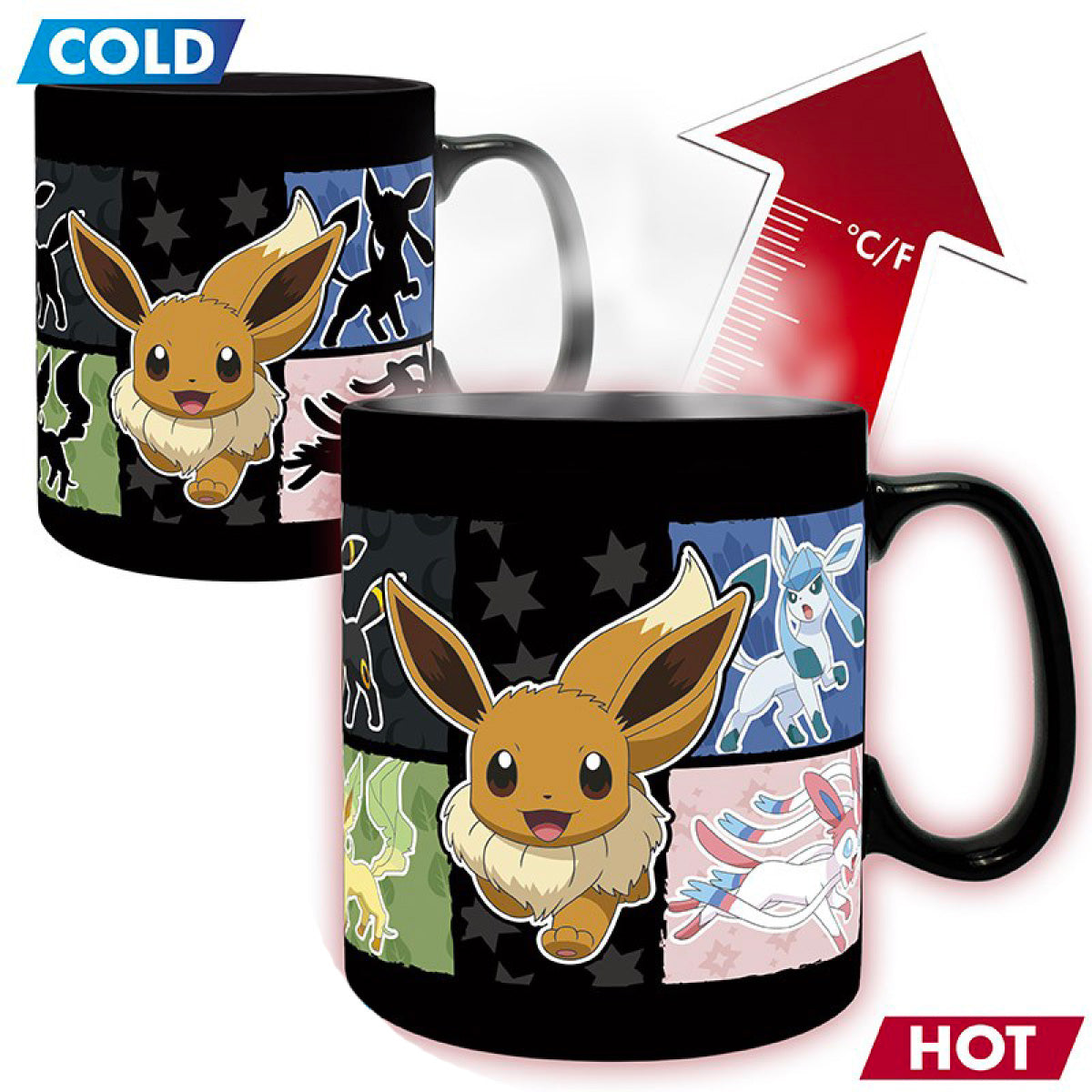 pokemon - tazza heat change 460ml - eevee