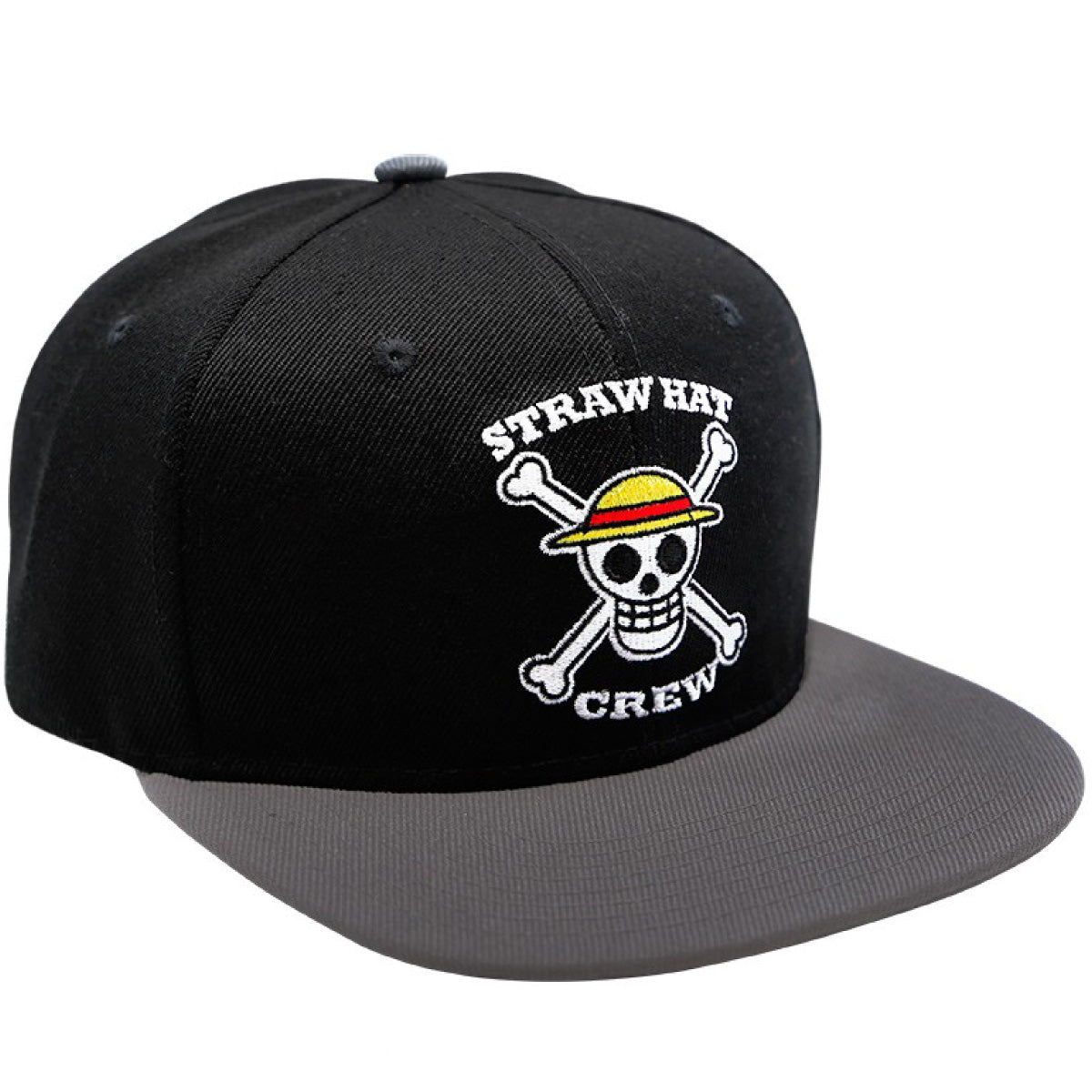one piece - snapback cap - black & grey - skull
