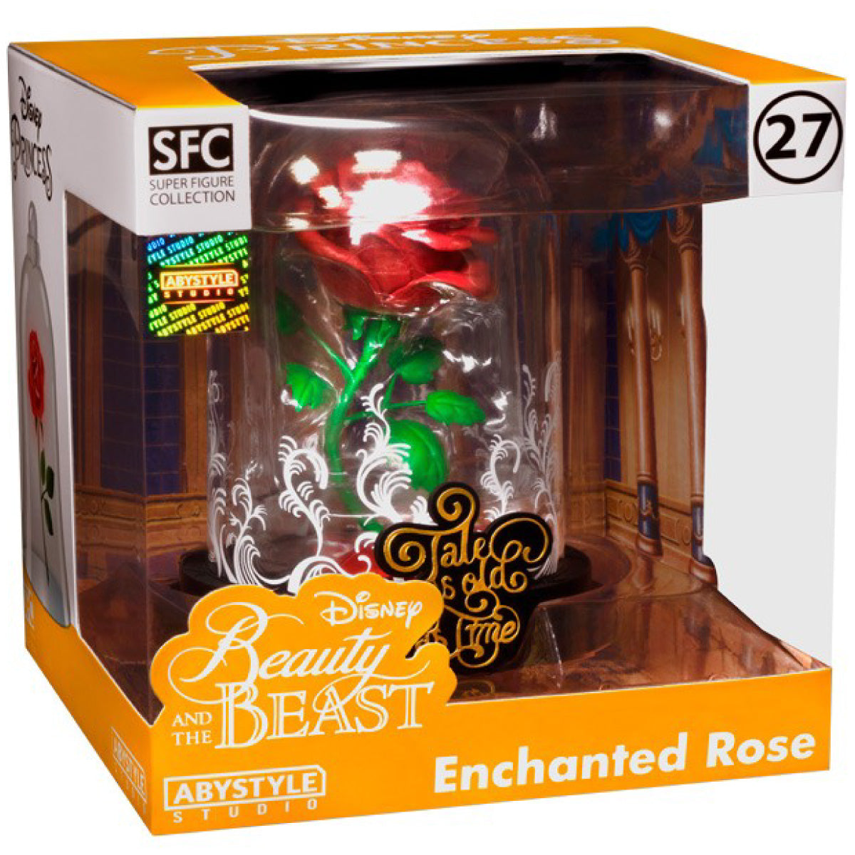 disney: la bella e la bestia - la rosa incantata - statua 12cm