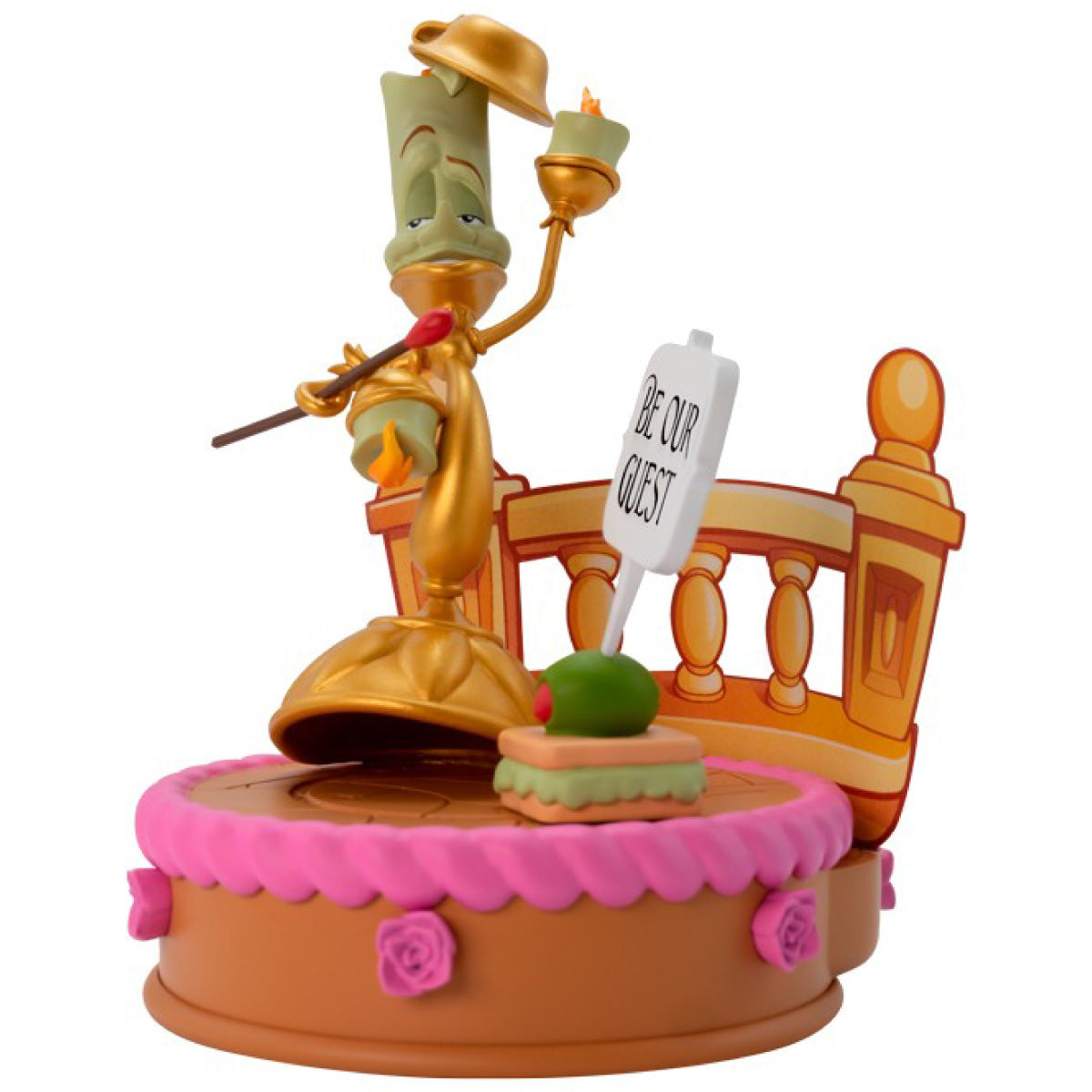 disney: la bella e la bestia - lumière - statua 12cm
