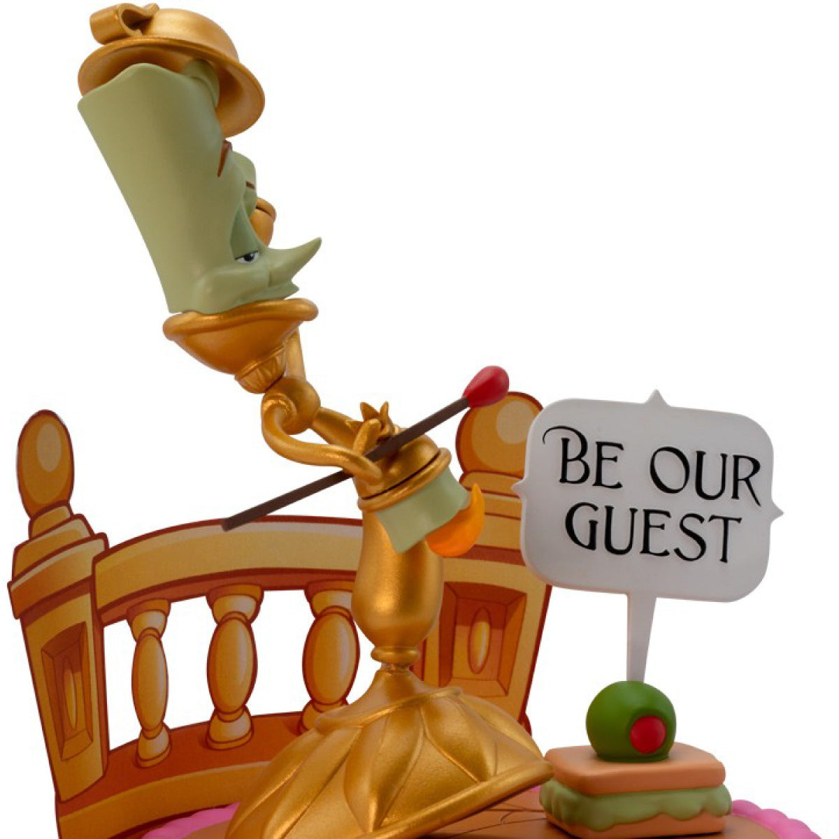 disney: la bella e la bestia - lumière - statua 12cm